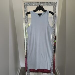 Light Blue Ribbed Sleeveless Dress 1x